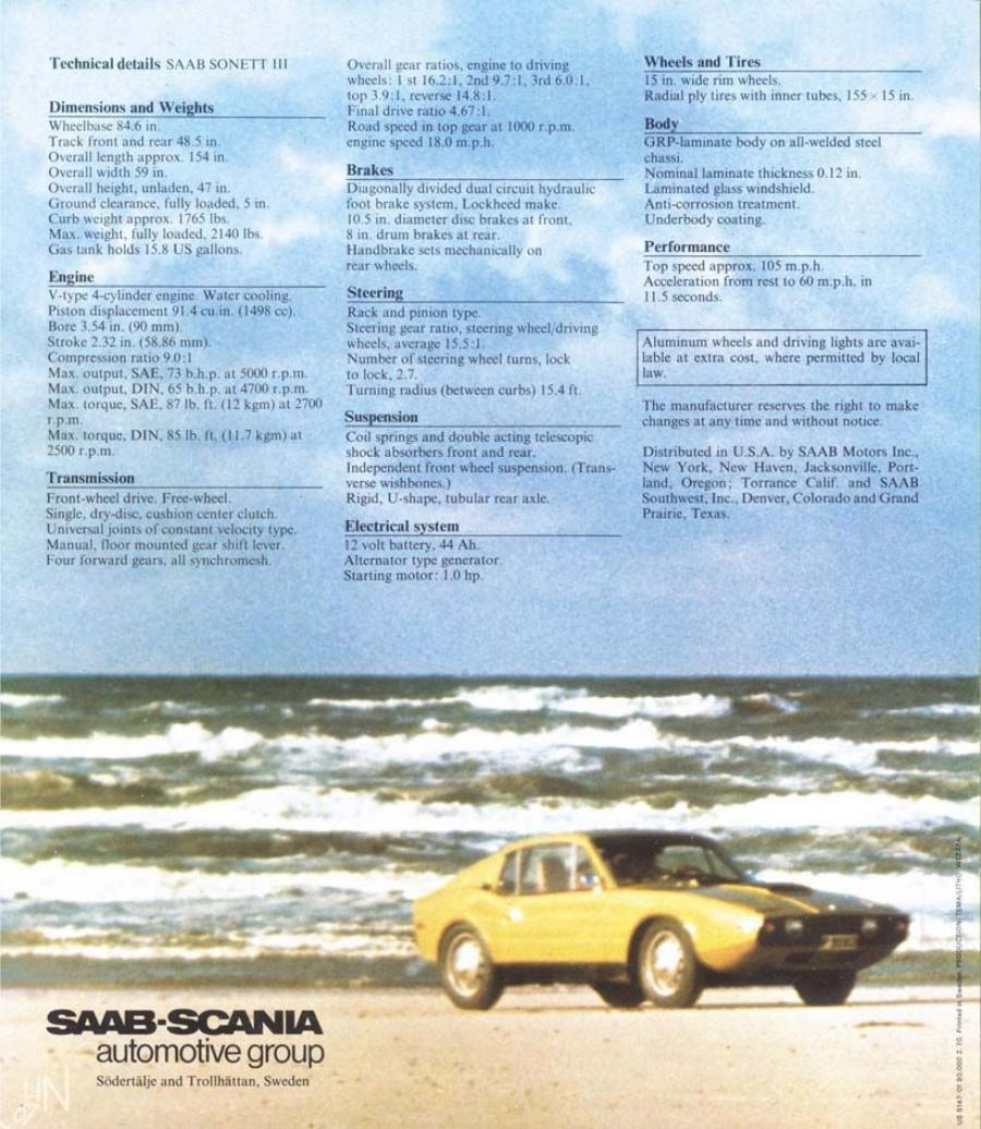  Saab Sonett III 1974 года  (фото 4 из 30)
